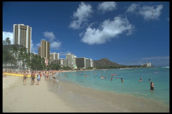 469021 Waikiki Beach, Honolulu, Hawaii A4 Photo Print