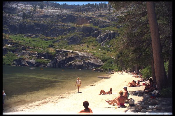 469042 Angora Lakes Beach, California A4 Photo Print