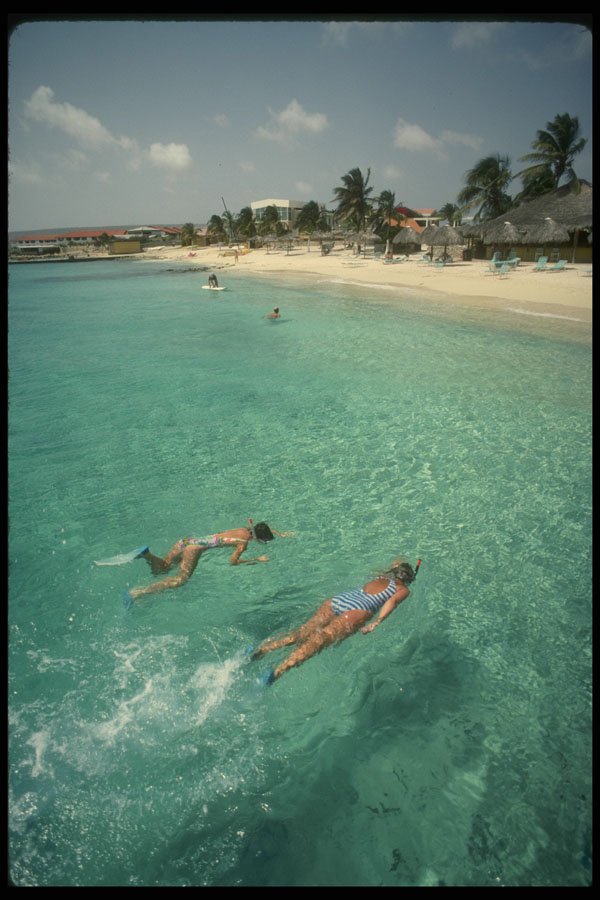 469068 Resort Divers, Bonaire Beach A4 Photo Print
