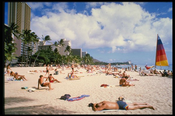 469070 Waikiki Beach, Hawaii A4 Photo Print