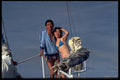469081 Japanese Couple On Board Schooner In Fiji A4 Photo Print
