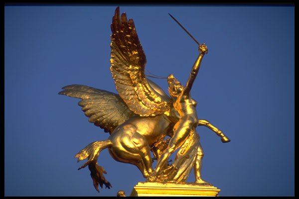 470007 Bronze Cupid On The Pont Alexandre III, Paris, France A4 Photo Print