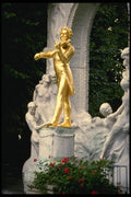 470019 Statue Of Music Composer Strauss, Vienna, Austria A4 Photo Print