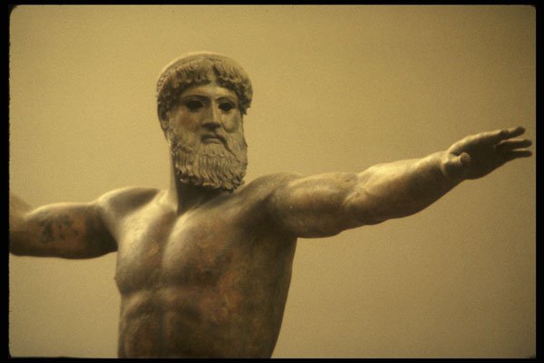 470070 Bronze Sculpture, Poseidon By Anonymous Artist, Greece A4 Photo Print