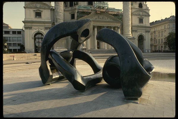 470079 Bronze Statue, Hill Arches By Moore, Vienna, Austria A4 Photo Print