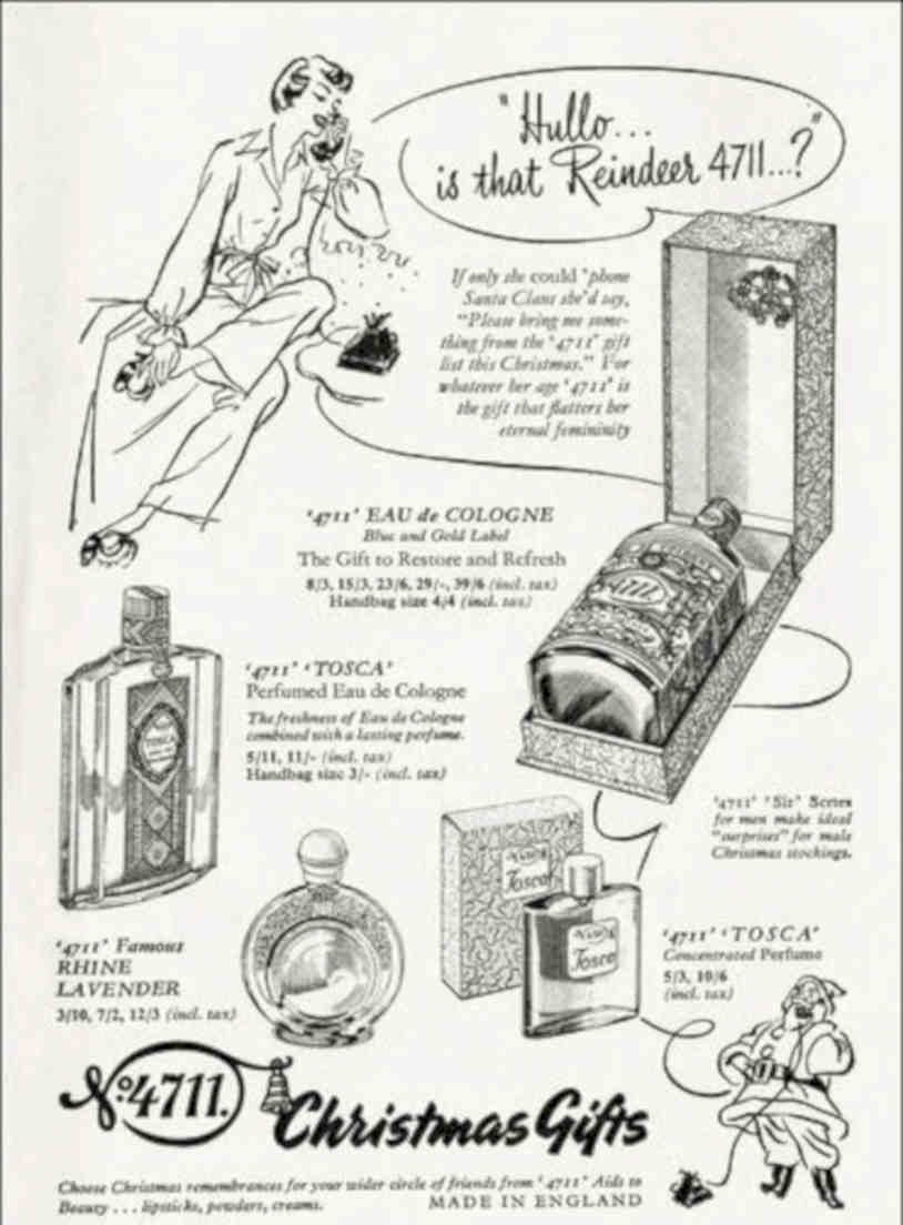 4711 Christmas Gifts Vintage Retro Advert Poster A4 Photo Print