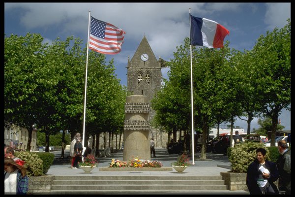 472014 Square, St. Mere L'Eglise A4 Photo Print
