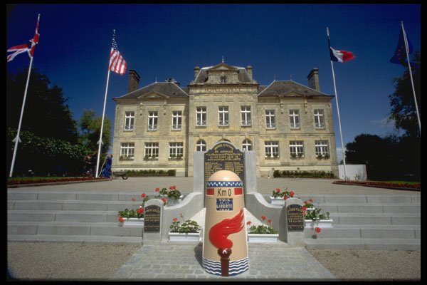 472015 First Kilometer Post Of Liberte 1, St. Mere L'Eglise A4 Photo Print