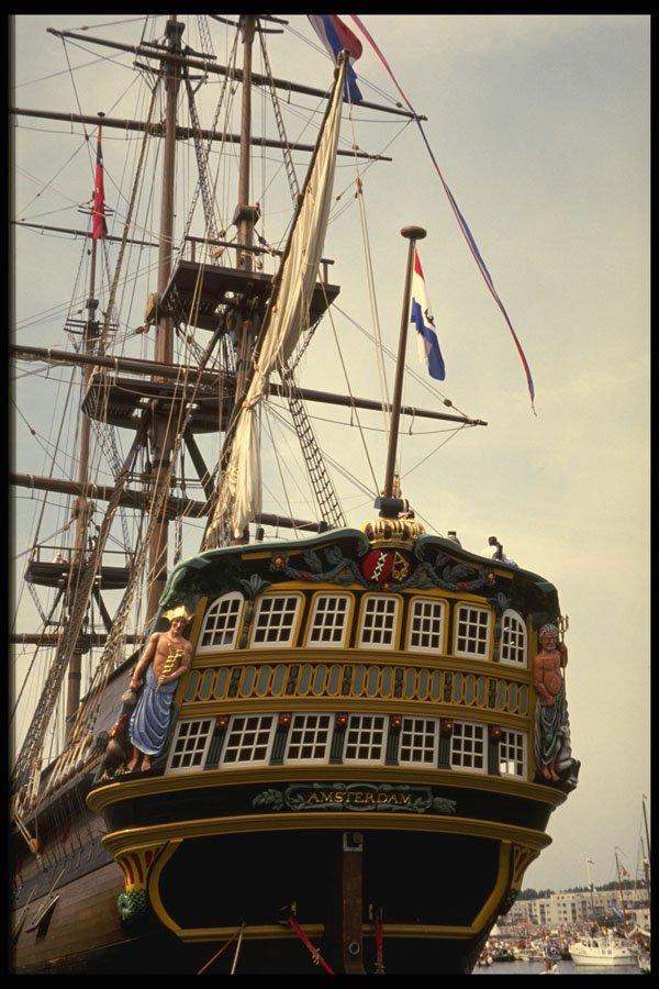 472049 Stern Of The Replica East Indies Trader, Amsterdam, Holland A4 Photo Print