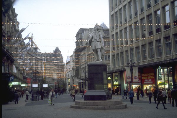 472083 Meir With Statue Of A. Van Dyck, Antwerp, Belgium A4 Photo Print