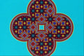 473010 Red On Turquoise A4 Photo Print