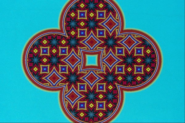 473010 Red On Turquoise A4 Photo Print