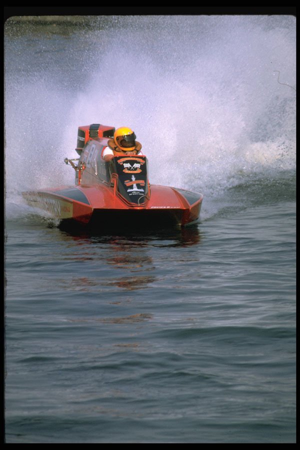 474064 Red Power Boat A4 Photo Print
