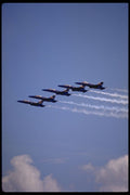 474071 Blue Angels In Formation With Smoke A4 Photo Print