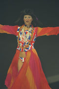 475008 Female In Union Jack Waistcoat A4 Photo Print