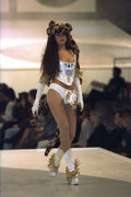 475016 Female In Leopard type Outfit A4 Photo Print