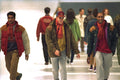 475018 Three Males In Casual Padded Jackets And Jeans A4 Photo Print