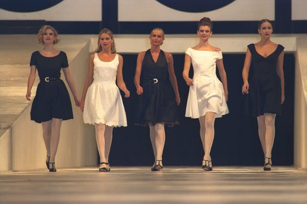 475030 Five Females In Knee length Dresses A4 Photo Print