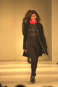 475060 Female In Black Striped Trousers, Silk Top And Jacket A4 Photo Print