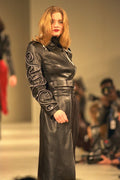 475062 Female In Black Leather Jacket And Skirt A4 Photo Print