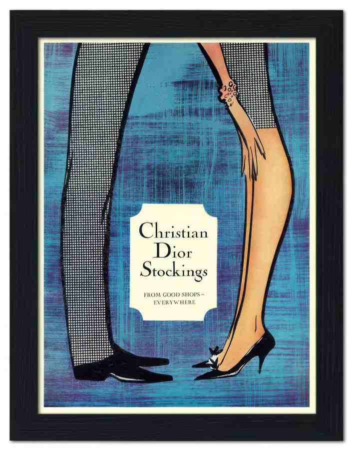 477 christian dior stockings 1960 2 Vintage Advert A4 Photo Print