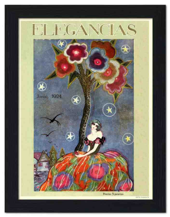 477H elegancias 1924 fashion magazine cover 2 Vintage Advert A4 Photo Print