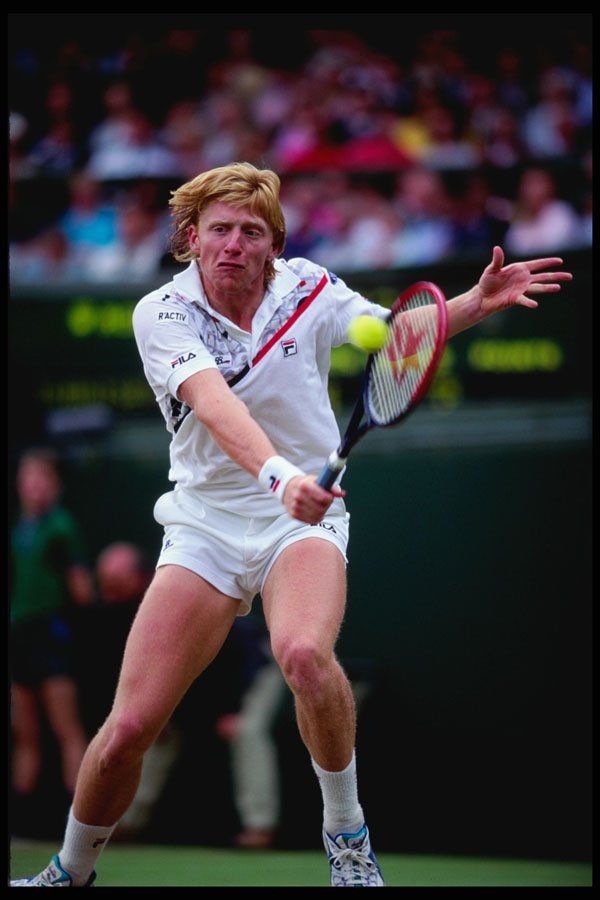 478022 Ball On Racquet Becker A4 Photo Print