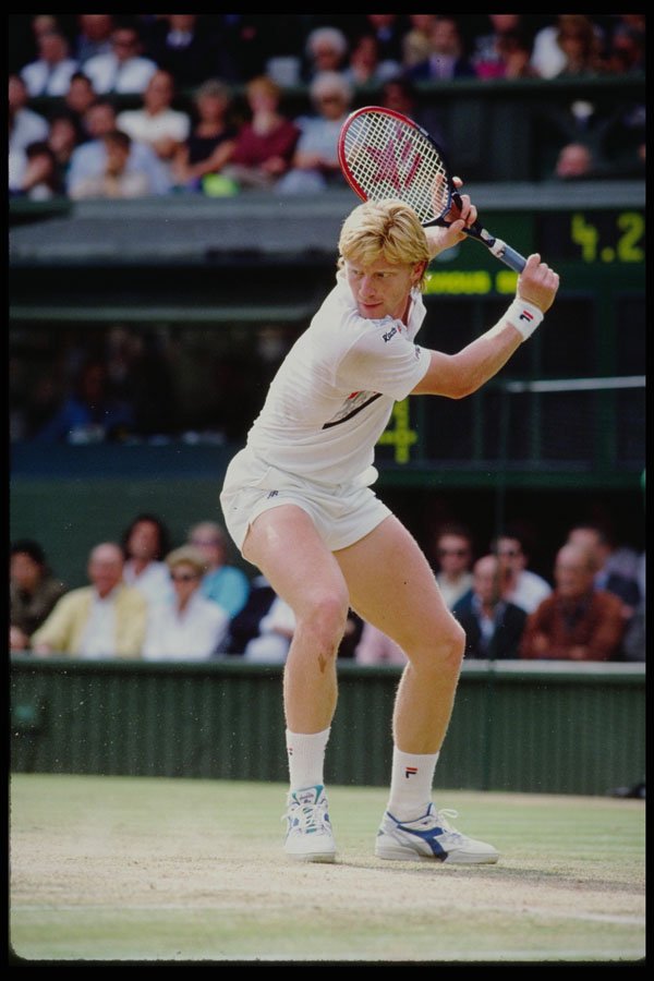 478023 Backhand At Wimbledon Becker A4 Photo Print