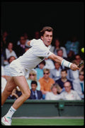 478029 Leaping Backhand Lendl A4 Photo Print