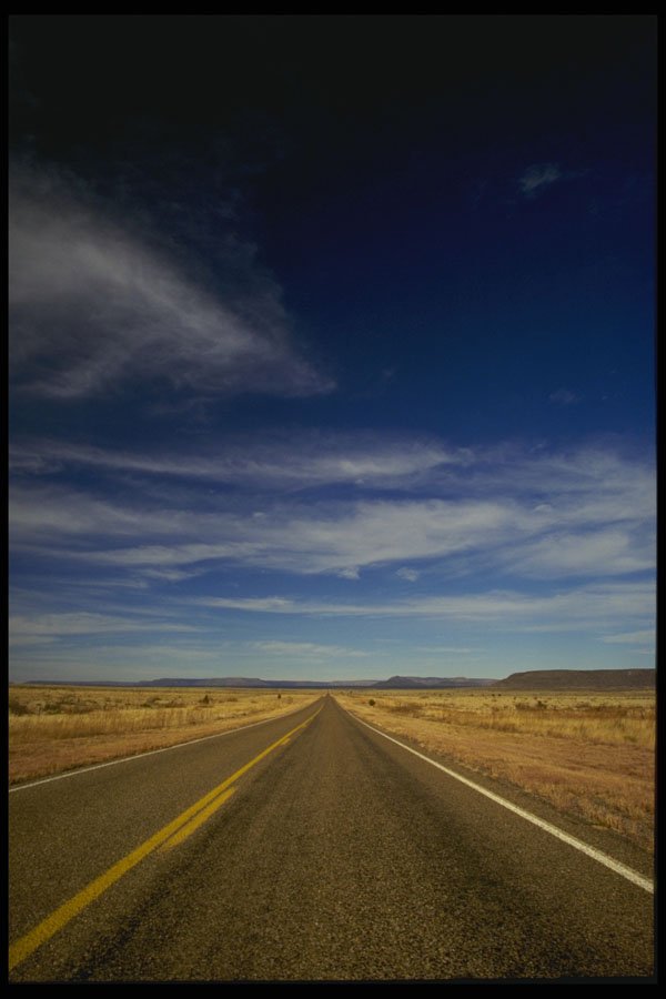 480039 Highway, Desert And Blue Sky In New Mexico, USA A4 Photo Print