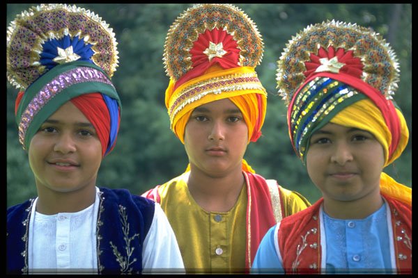 481054 Colorful Sikh Performers, India A4 Photo Print