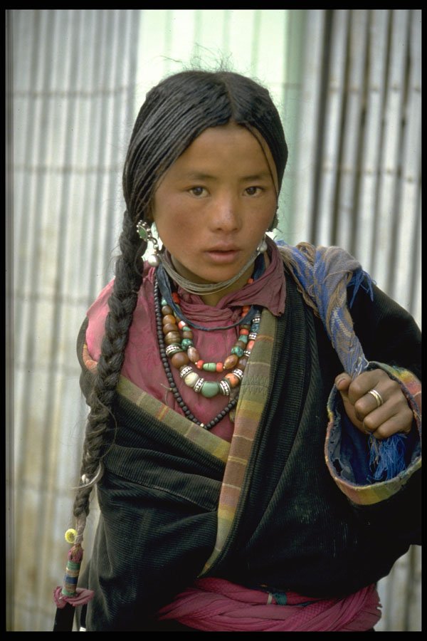 481057 Tibetan Girl Near Zining A4 Photo Print
