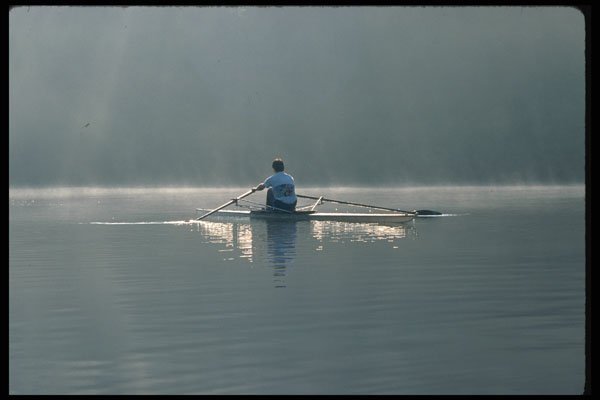 484051 Single Sculler At Dawn, Burnstown A4 Photo Print