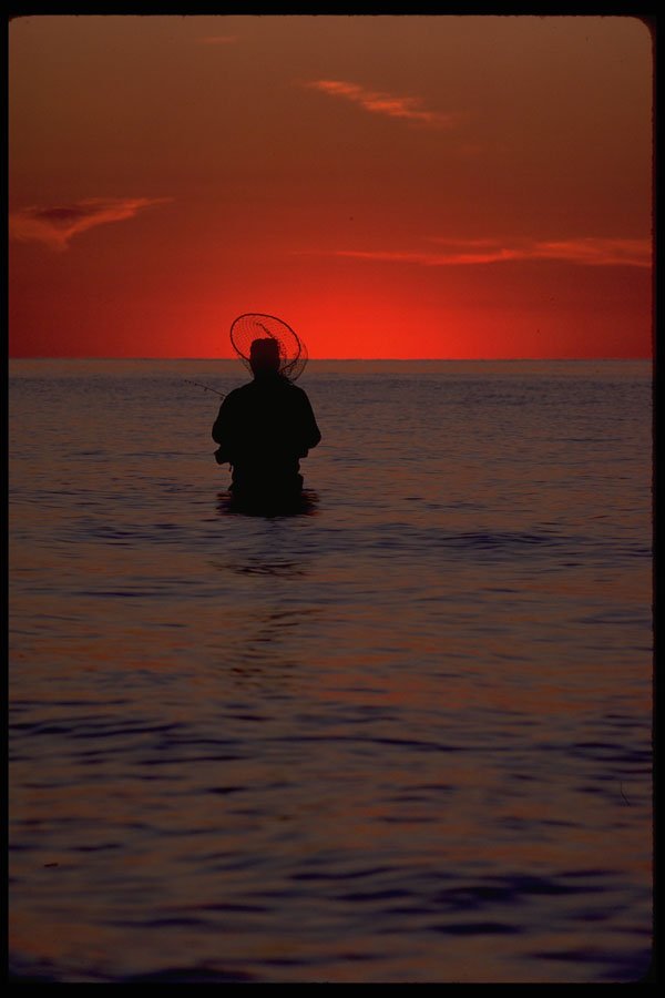 484078 Fishing At Sunset, Lake Erie A4 Photo Print