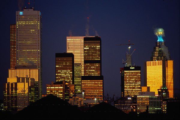 484092 Downtown Toronto At Night A4 Photo Print