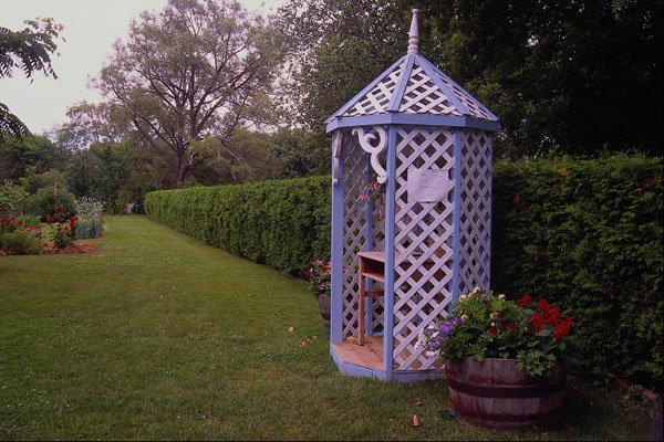 484098 Garden Gazebo, Bloom Field A4 Photo Print