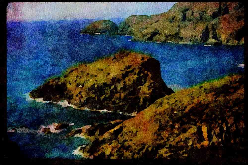 486003 View Of Pen Brush, Near Ynys Ddu, Great Britain A4 Limited Edition Watercolour Print
