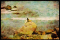 486004 Sunbathing At White Point Beach, Nova Scotia, Canada A4 Limited Edition Watercolour Print