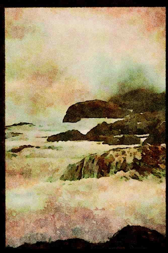 486008 Waves Of The Atlantic, Off Western Nova Scotia, Canada A4 Limited Edition Watercolour Print
