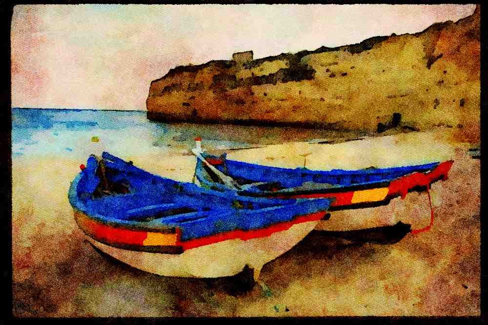 486012 Algarve, Portugal A4 Limited Edition Watercolour Print