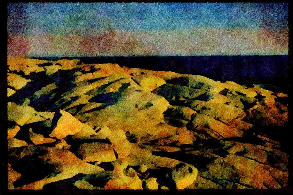486016 Rocks In Peggy's Cove, Nova Scotia, Canada A4 Limited Edition Watercolour Print