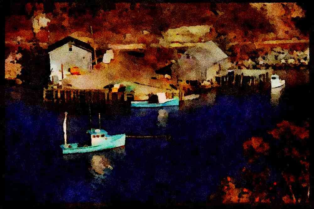 486020 Tiny Fishing Hamlet Of East Dover In Nova Scotia, Canada A4 Limited Edition Watercolour Print