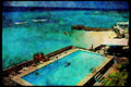 486024 Resort Pool, Christ Church, Barbados A4 Limited Edition Watercolour Print
