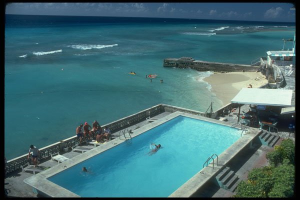 486024 Resort Pool, Christ Church, Barbados A4 Photo Print