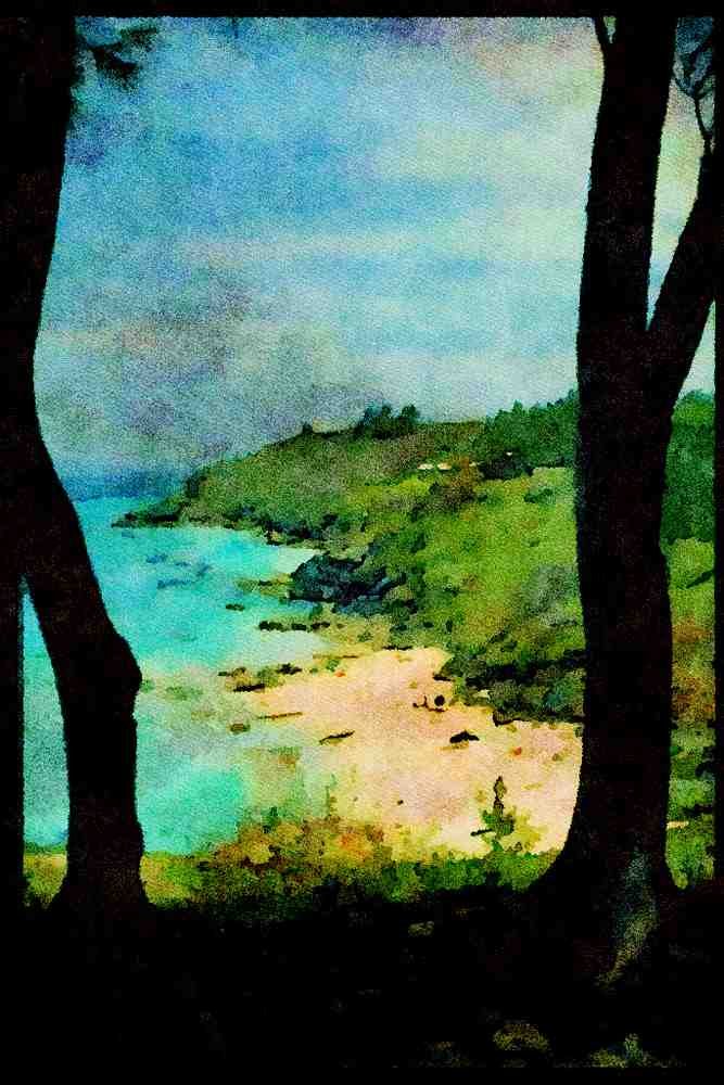 486026 Mangrove Bay Beach, Bermuda A4 Limited Edition Watercolour Print