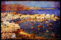 486032 Harbor View Of Mykonos, Greece A4 Limited Edition Watercolour Print