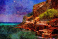 486038 Cala Bonar, Looking Towards Cap Formentor, Mallorca A4 Limited Edition Watercolour Print
