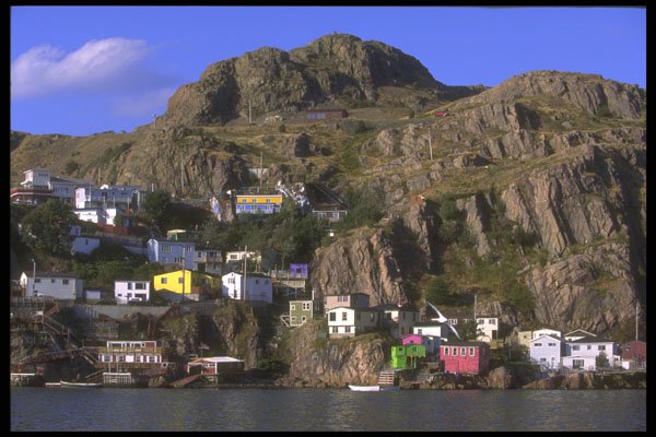 486041 Cliff Houses, Newfoundland, Canada A4 Photo Print