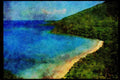 486067 Cane Garden Bay And Beach From Hill, British Virgin Islands A4 Limited Edition Watercolour Print