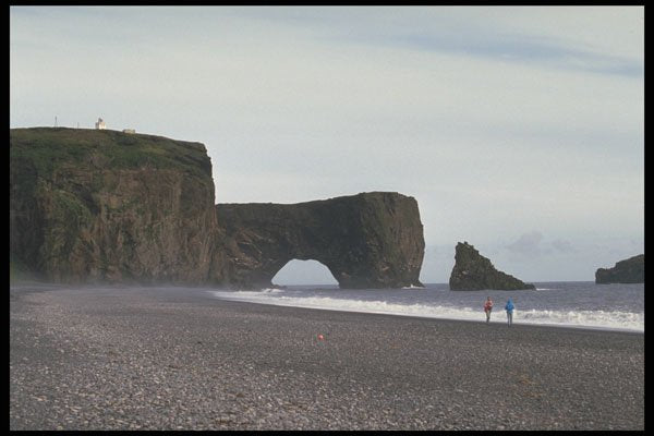 486071 Vik, The Pierced Rock On The Sea Front, Iceland A4 Photo Print